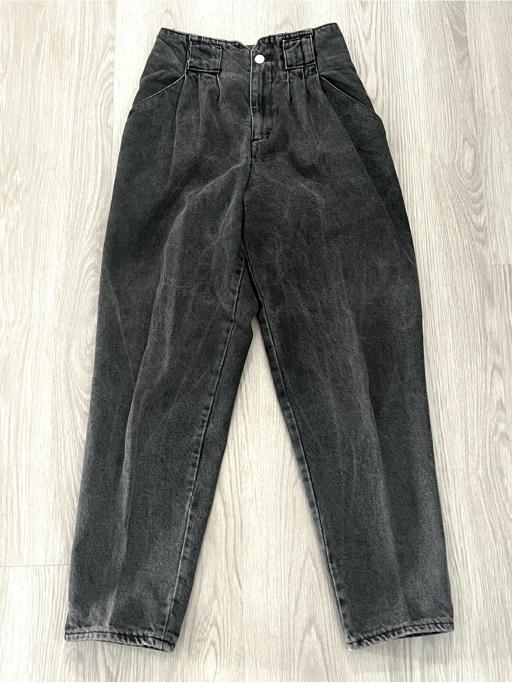 VINTAGE Sasson B 1980s Denim High Rise Tapered Mom Jeans Faded Black Size 6